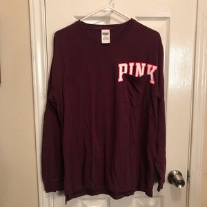 Victoria’s Secret PINK long sleeve maroon shirt